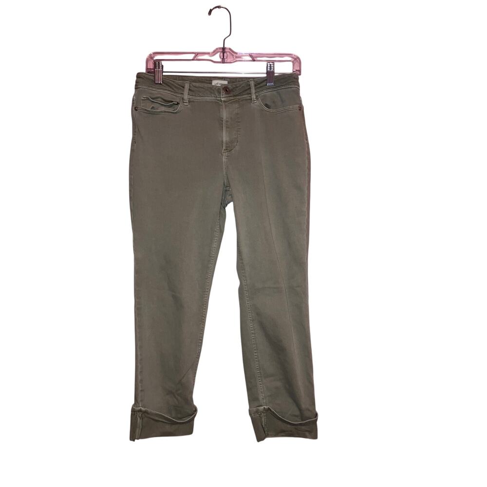 J. Jill Greyish Green High Rise Cropped Denim Jeans Size 4